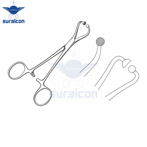 Pinza quirúrgica de acero inoxidable premium con articulación esférica y dentada, 11 cm / 4-1/2 pulgadas, para fijación segura de papel de draping - Product Image 5