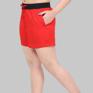 Shorts Deportivos Transpirables Rojos para Mujer, con Cordón Ajustable, Detalle de Botones, Cintura Elástica, para Gimnasio, Running, Ropa Deportiva de Verano - Product Image 2