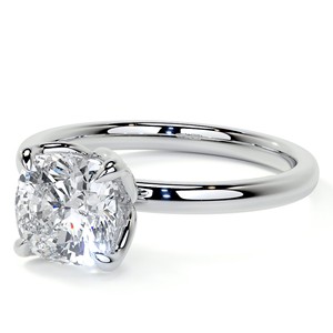 1.25CT <b>Cushion</b> Cut Colorless Moissanite Engagement Ring 14K Solid White Gold Solitaire Ring Celebrity Style Wedding Ring <b>For</b> Her - Product Image 2