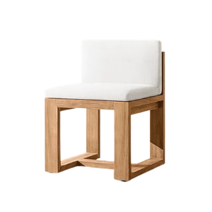 Contemporary Outdoor Style Solid <b>Teak</b> Wood Dining <b>Chair</b> with Eco-Friendly Waterproof Upholstered Cushion Hotel Resort Use - Product Image 1