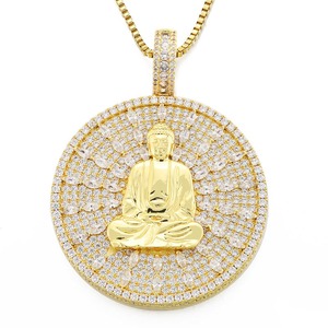 Colgante de Plata de Ley 925 con Diseño 3D Estilo Hip Hop, Cultura Budista, con Diamante Moissanita - Product Image 5