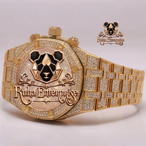 Crystal <b>Set</b> Luxury <b>Watch</b> Moissanite Elegant Wristwear Steel Crafted Timepiece Brilliant Stone <b>Watch</b> Moissanite Select Wristwatch - Product Image 3