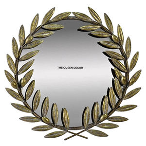 Miroir mural décoratif rond en métal moulé sur mesure, forme de bois de cerf, plaqué argent, dernier modèle élégant - Product Image 5