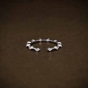 Bague d'éternité ouverte élégante en diamant rond, avec diamants de laboratoire flottants, pour fiançailles, cadeau d'anniversaire, bijoux fins - Product Image 1