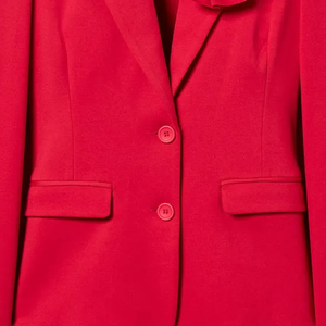 New Commuting Style Women <b>Red</b> Blazer <b>Suit</b> Jacket Loose 3D Rose Elegant Office Fashion Wholesale Custom Logo Long Sleeve Outfit - Product Image 4