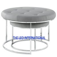 Nouveau design de coussin artisanal indien, grand pouf-banc, ottoman moderne de luxe, table centrale décorative