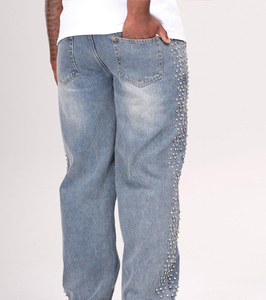 Pantalones Vaqueros de Mezclilla para Hombre, Corte Ajustado, Casuales, Modernos, Cinco Bolsillos, Estilo Urbano, Uso Diario, Mezclilla Suave, Personalizados - Product Image 2