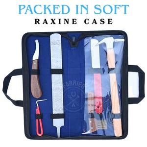 Kit d'outils de fermeur pour le soin des sabots dans une mallette de transport avec râpe à sabots, couteau à lame courbée, couteau à ébavurer, marteau et brosse de nettoyage - Product Image 6