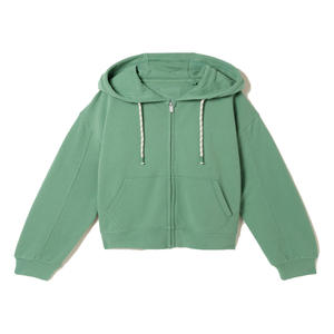 เสื้อฮู้ดดี้ผู้หญิงสำหรับฤดูหนาว ผ้าฝ้ายฟลีซ 100% น้ำหนัก 360 กรัม เป็นมิตรกับสิ่งแวดล้อม ระบายอากาศได้ดี กันลม ปักลาย ตกแต่งไหล่ตก ทรงโอเวอร์ไซส์ สีพื้น - Product Image 1