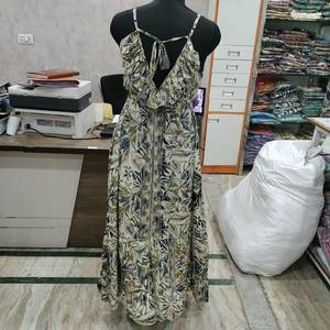 Vestido Maxi de Verano para Mujer, de Poliéster Tejido con Estampado Digital, Estilo Vintage, con Tirantes Finos, Espalda Descubierta, Cintura Natural, Casual, para la Playa o Vacaciones - Product Image 4