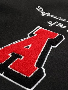High Quality 100% Cotton Men's Black Varsity <b>Jacket</b> Embroidered Letter T Number 90 Patch Designs Casual Eco-Friendly Breathable - Product Image 5