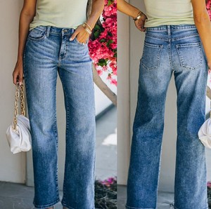 Pantalones Vaqueros Retro de Cintura Media y Pierna Recta para Mujer, Estilo Japonés, Desgastados, Casuales, a Bajo Precio, Jeans Modernos al por Mayor - Product Image 3