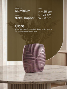 Durable Stylish Modern Flower <b>Vase</b> <b>Copper</b> Finish Premium Aluminium Home Decor for Living Room Office Dry Flower Arrangement - Product Image 5