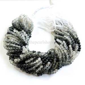 ลูกปัดควอตซ์รูทิเลตสีดำทรงกลมขนาด 5 มม. ลูกปัดควอตซ์รูทิลธรรมชาติ ลูกปัดพลอยรูทิลสีดำผิวเรียบสำหรับทำเครื่องประดับ - Product Image 4