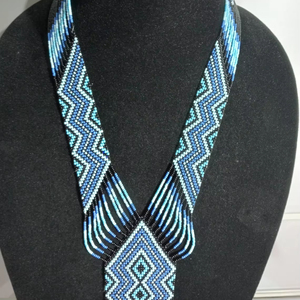 VINTAGE STYLE Ukrainian Gerdan |Chunky|Ethnic |Tribal |<b>Bead</b> Necklace |Unique |African Woman Necklace with earring,for gifted - Product Image 1