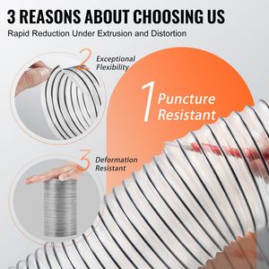 Tubo Flessibile Trasparente Rinforzato in PVC per Aspirazione Polveri 4 X 20 con Spirale in Filo d'Acciaio al Carbonio, Resistente alle Forature, 4 X 30 per Collettore di Polveri - Product Image 3