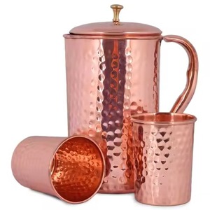 Modern Style Eco-Friendly Durable Copper Water Jug Pure Pitcher Customizable Size Color for Kitchen Dining <b>Table</b> Health Drinking - Product Image 5