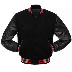High Quality Custom Plain Fashion Youth Winter <b>Canvas</b> Stand Collar Front Logo <b>Football</b> Lettermen Jacket - Product Image 2