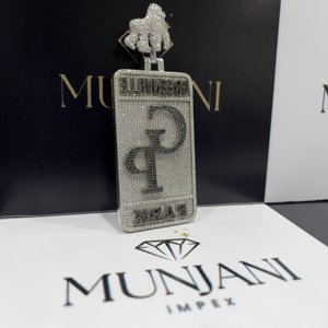 Pendentifs fins à chaîne en argent sterling 925 avec initiale classique unisexe pour femme, certifiés IGI, diamants en moissanite VVS, 2025 - Product Image 1