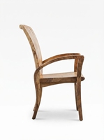 Fauteuil d'appoint japonais en bois massif avec finition naturelle, dossier solide, doublure en coton, chaise longue moderne pour la maison, salon