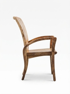 Fauteuil d'appoint japonais en bois massif avec finition naturelle, dossier solide, doublure en coton, chaise longue moderne pour la maison, salon - Product Image 2