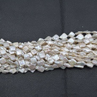 Perles de pierres précieuses en forme de cerf-volant irrégulières en perles d'eau douce blanches naturelles de 12 mm, 14 mm, 16 mm pour la fabrication de bijoux de mode au prix de gros d'usine