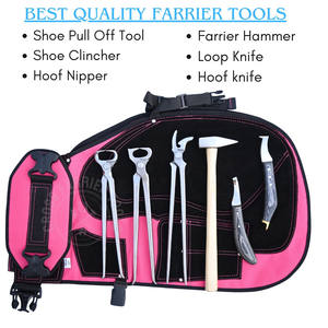 Kit de Herrador con Delantal de Seguridad, Martillo de Herrador, Cortaúñas para Pezuñas, Herramienta Afilada para Quitar Clavos de Pezuñas, Herramienta Curva para Clavos, Juego de Cuchillas para Pezuñas - Product Image 3