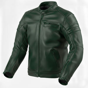 Nouvelle veste de motard matelassée en cuir 100 % véritable pour homme, style rétro vintage rouge, zippée, collection 2026 - Product Image 1