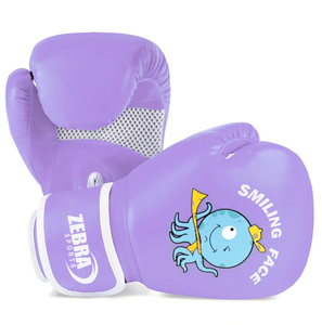 Gants de boxe en cuir de haute qualité pour enfants, vente en gros, logo personnalisé imprimé, fermeture auto-agrippante - Product Image 6
