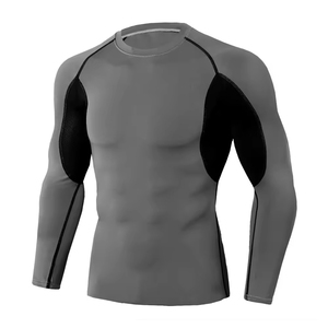 <b>Mens</b> <b>Compression</b> Wear Long Sleeve <b>Compression</b> <b>Shirt</b> with <b>Compression</b> Leggings High Performance Fitness Training Activewear - Product Image 3