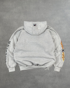 Sweat-shirt à capuche oversize Choppers en coton gris French Terry, style décontracté automne, manches régulières, poche avant, imprimé, pour homme - Product Image 4