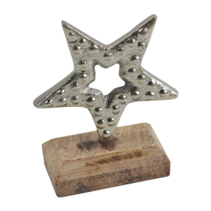 Base Decorativa de Madera para Mesa o Escritorio con Estatua de Estrella de Metal, Artículos de Decoración Navideña a Precio Razonable - Product Image 5