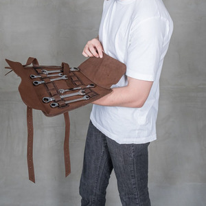 Luxury leather <b>tool</b> <b>roll</b> organizer <b>bags</b> wholesale bulk OEM supplier premium handmade portable storage export quality for sale - Product Image 1