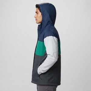 Chaqueta Cortavientos con Capucha para Hombre, Diseño Color Block, Ligera, Resistente al Agua, Cierre Completo, para Deportes al Aire Libre, Running y Uso Casual - Product Image 6