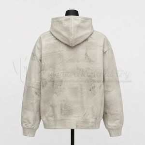 Custom Wholesale Vintage Washed <b>Graphic</b> <b>Zip</b> <b>Up</b> <b>Hoodie</b> Distressed Streetwear OEM ODM Manufacturer Supplier - Product Image 2