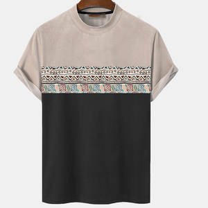 Camiseta de Cuello Redondo para Hombre, Nuevo Diseño |   Ropa Casual con Estampado Étnico |   Tops Suaves de Alta Calidad a Precio de Mayoreo para Compras al por Mayor - Product Image 1