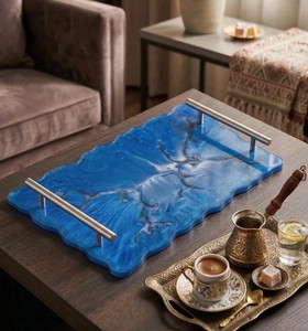 Bandeja de Servir de Resina Epoxi de Lujo, Diseño Moderno y Duradero para Decoración del Hogar, Recepción de Invitados y Ocasiones Especiales - Product Image 3