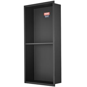 Niche de douche murale en acier inoxydable 304 de 13''x25'', double étagère, sans carrelage, étanche, étagères de salle de bain - Product Image 1