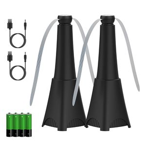 Confezione da 2 Ventilatori Portatili Riflettenti Anti-Mosche, Ricaricabili a Batteria, da Tavolo, con Pale a Arresto Morbido e Adattatore di Ricarica - Product Image 1