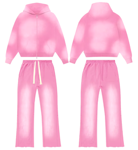 Conjunto de Sudadera Corta con Efecto Ácido y Pantalones Jogger de Pierna Ancha para Mujer, con Logotipo Personalizado, Ropa Urbana al por Mayor - Product Image 2