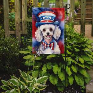 Drapeau de jardin américain patriotique multicolore Bannière de caniche blanc Boîte aux lettres décorative de jardin Artwork for Patio Flower Beds Garden Size - Product Image 2