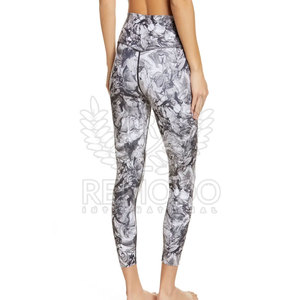 Leggings Deportivos Sublimados Personalizados al Por Mayor para Mujer, de Secado Rápido, para Yoga, Elásticos, de Poliéster/Spandex, con Diseño Tie Dye, para Entrenamiento - Product Image 2