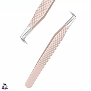 Ensemble de pinces à cils Ryzer Studio en acier inoxydable de précision, durables, 1 pièce, pointe incurvée et pointue, outils de maquillage pour les cils - Product Image 1
