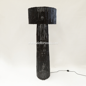 Sena Black Bamboo Standing <b>Lamp</b> Decorative Floor <b>Lamp</b> for Living Room Bedroom Hotel Interior Lighting Decor - Product Image 3