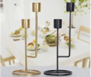 Support de bougie en métal conique de luxe pour centre de table de mariage - Product Image 5