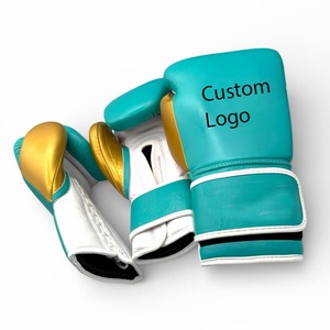Gants de boxe professionnels pour entraînement et combat, modèle extérieur imperméable, en cuir de vachette noir, pour boxe et MMA - Product Image 1
