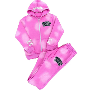 ชุดฮู้ดดี้พรีเมียมแบบใหม่สั่งทำพิเศษ – ดีไซน์ปักลายแบบดิสเทรส พร้อมกางเกงวอร์มขาบานทรงสแตก สำหรับแฟชั่นสตรีทแวร์ - Product Image 1