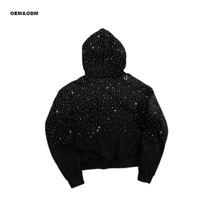 Sudadera con Capucha para Hombre 100% Algodón con Pedrería, Estampado Personalizado Oversize, Sudadera Pesada con Capucha, Diseño Liso - Product Image 2