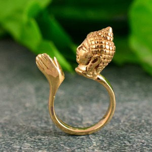 Buddha Hand <b>Adjustable</b> <b>Ring</b> Spiritual 18k Gold Plated Open <b>Ring</b> Spiritual Design Religious Womens <b>Ring</b> For Wholesale/OEM/ODM - Product Image 2