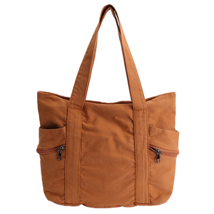 Canvas Tote <b>Bags</b> for <b>Men</b> Women Fashion Simple Solid Color Retro Large Capacity <b>Shoulder</b> <b>Bag</b> with Zipper Closure Casual Versatile - Product Image 1